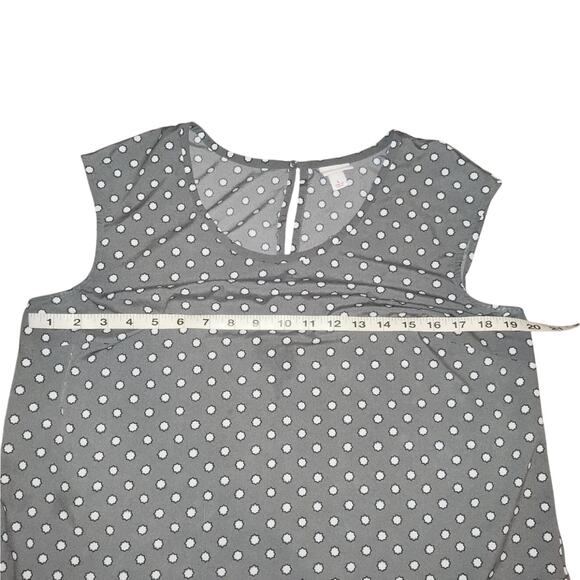 Merona Gray White Star Sleeveless Sheer Blouse Shell Women’s Size L - Picture 4 of 5